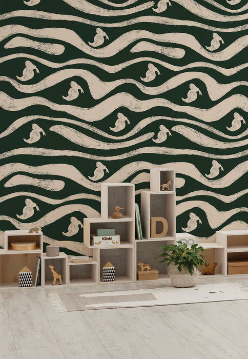 Komar NEU | Komar Vlies Fototapete - Disney Donald Duck Green Waves - Größe 200 x 250 cm