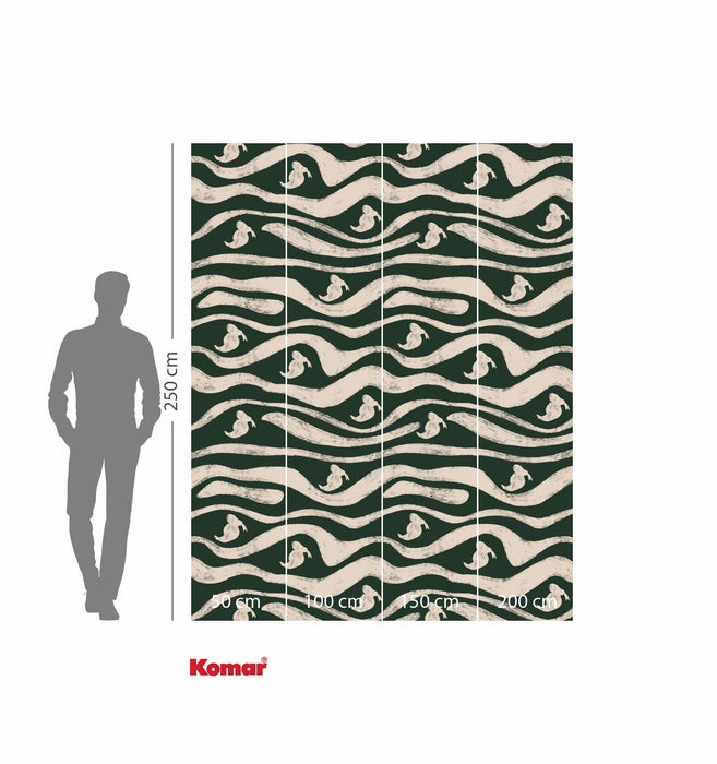 Komar NEU | Komar Vlies Fototapete - Disney Donald Duck Green Waves - Größe 200 x 250 cm