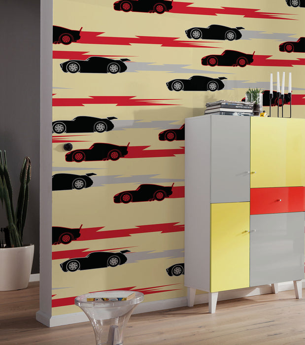 Komar NEU | Komar Vlies Fototapete - Disney and Pixar Cars Pattern - Größe 200 x 250 cm