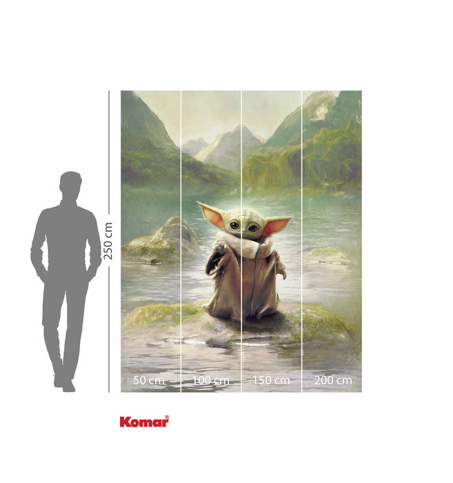 Komar NEU | Komar Vlies Fototapete - Star Wars The Mandalorian Grogu Landscape - Größe 200 x 250 cm