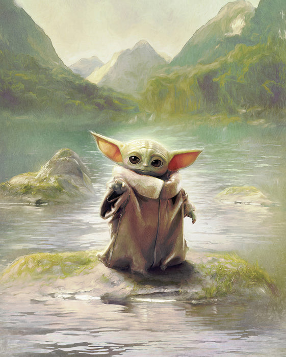 Vlies Fototapete | Star Wars The Mandalorian Grogu Landscape | 200 x 250 cm