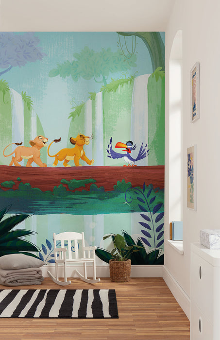 Komar NEU | Komar Vlies Fototapete - Disney The Lion King Classic Waterfall - Größe 200 x 250 cm
