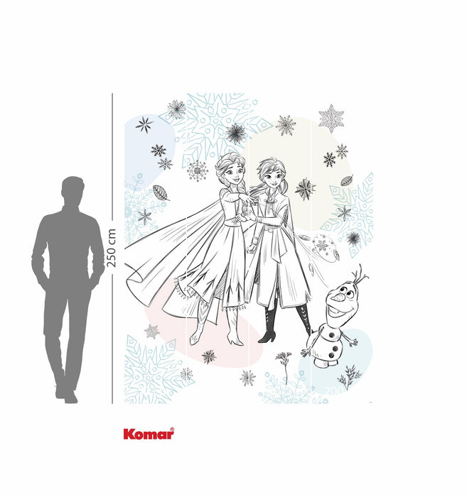 Komar NEU | Komar Vlies Fototapete - Disney Frozen Sketch Sisters - Größe 200 x 250 cm