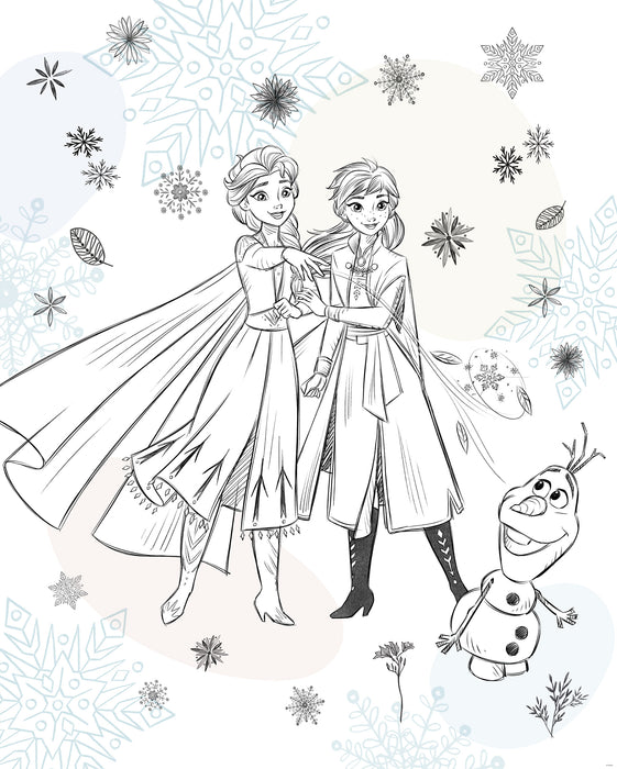 Komar NEU | Komar Vlies Fototapete - Disney Frozen Sketch Sisters - Größe 200 x 250 cm