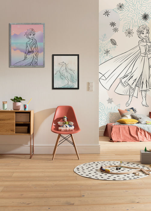 Komar NEU | Komar Vlies Fototapete - Disney Frozen Sketch Sisters - Größe 200 x 250 cm