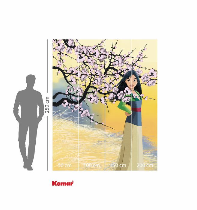 Komar NEU | Komar Vlies Fototapete - Disney Mulan Cherry Blossoms - Größe 200 x 250 cm