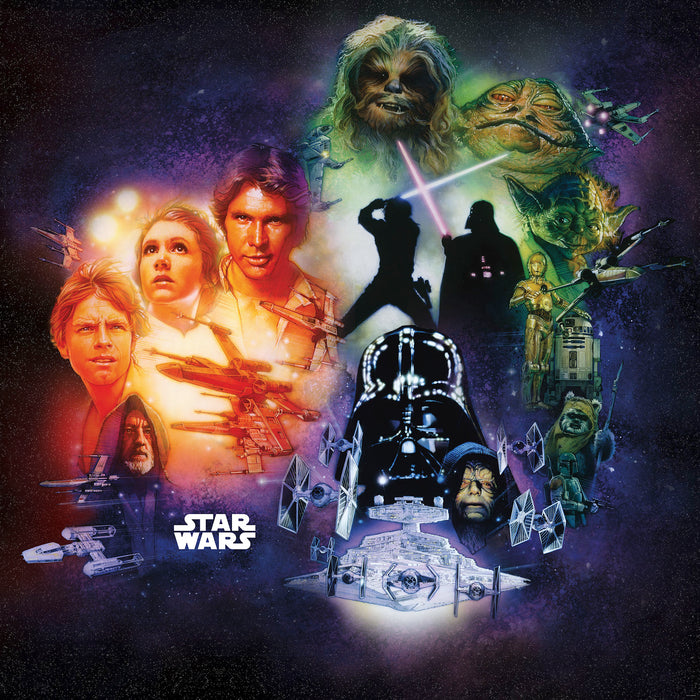 Digitaldruck Vlies Fototapete | Star Wars Classic Poster Collage | 250 x 250 cm