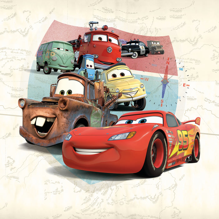 Komar NEU | Komar Vlies Fototapete - Disney and Pixar Cars Open Road - Größe 250 x 250 cm
