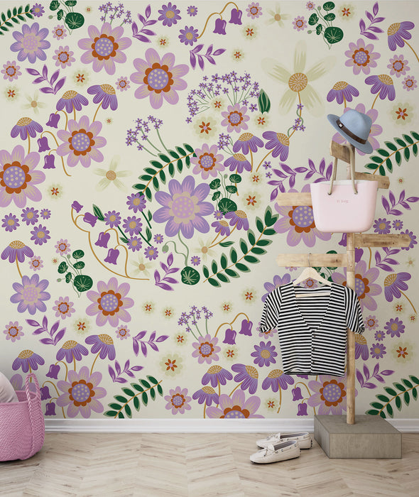 Komar NEU | Komar Vlies Fototapete - Disney Minnie Mouse Gardening Club Beige - Größe 250 x 250 cm