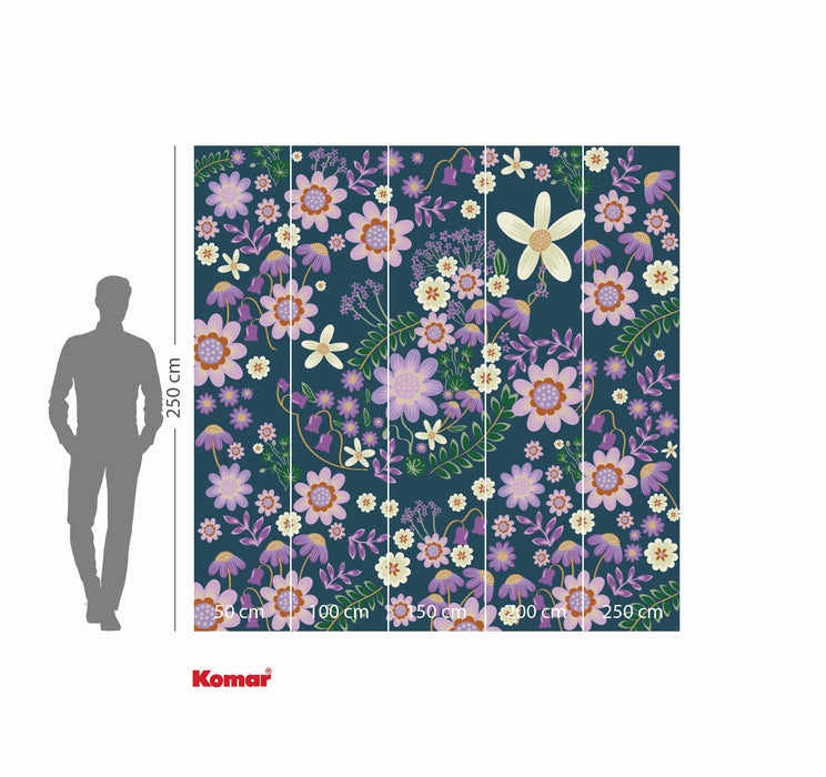 Komar NEU | Komar Vlies Fototapete - Disney Minnie Mouse Gardening Club Blue - Größe 250 x 250 cm