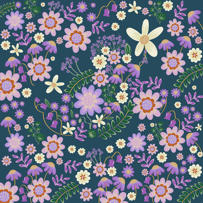 Komar NEU | Komar Vlies Fototapete - Disney Minnie Mouse Gardening Club Blue - Größe 250 x 250 cm