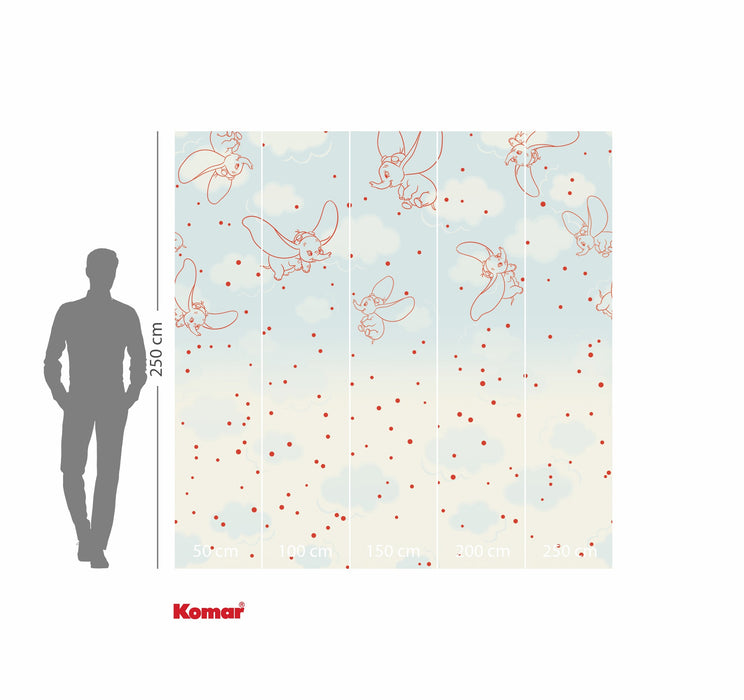 Komar NEU | Komar Vlies Fototapete - Disney Dumbo Clouds - Größe 250 x 250 cm