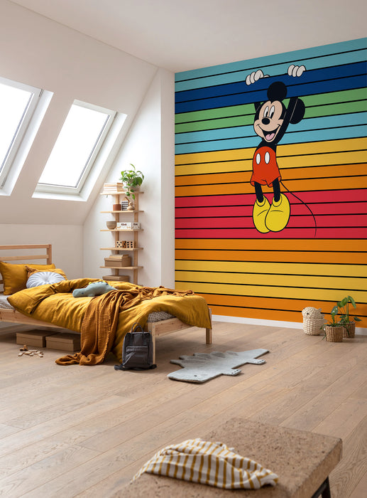 Digitaldruck Vlies Fototapete | Mickey Magic Rainbow | 300 x 250 cm