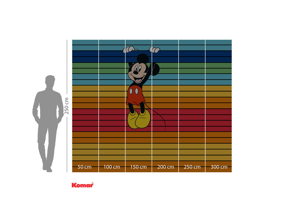 Digitaldruck Vlies Fototapete | Mickey Magic Rainbow | 300 x 250 cm