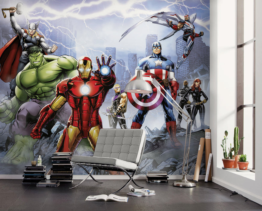 Komar NEU | Komar Vlies Fototapete - Marvel Avengers Ultimate Warriors - Größe 300 x 250 cm