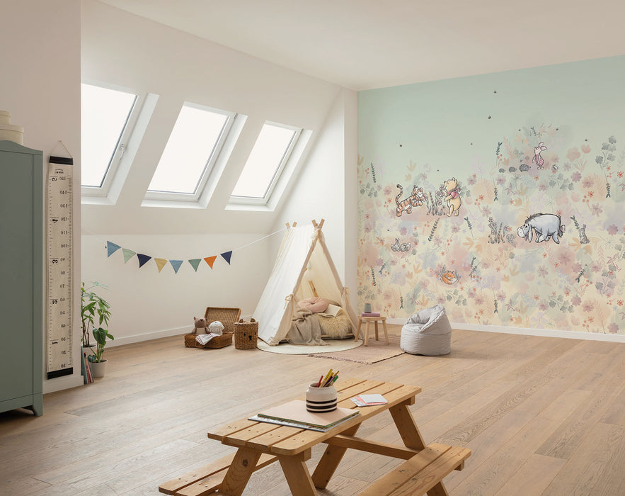 Vlies Fototapete | Disney Winnie the Pooh Flowerfield | 300 x 250 cm