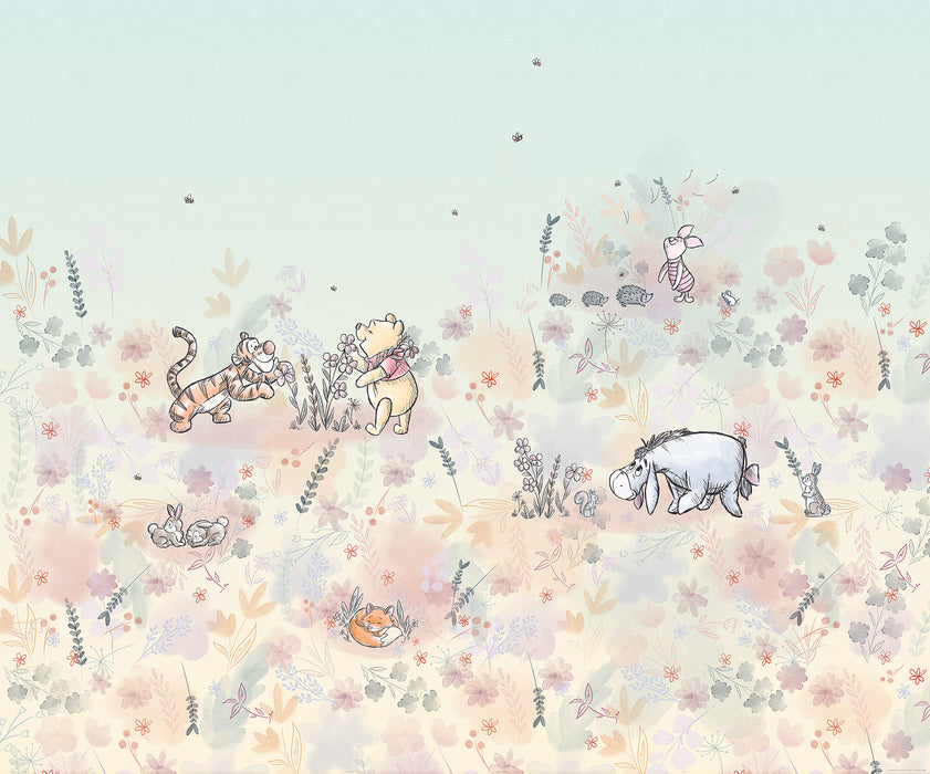 Komar NEU | Komar Vlies Fototapete - Disney Winnie the Pooh Flowerfield - Größe 300 x 250 cm