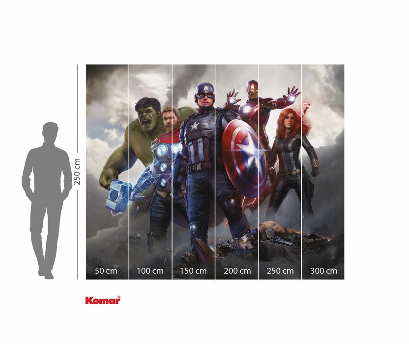 Komar NEU | Komar Vlies Fototapete - Marvel Avengers Working Together - Größe 300 x 250 cm