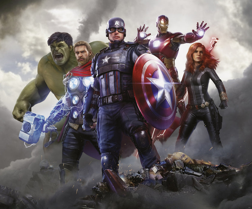 Komar NEU | Komar Vlies Fototapete - Marvel Avengers Working Together - Größe 300 x 250 cm
