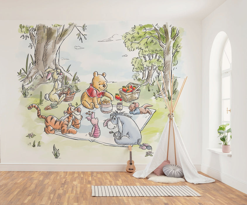 Komar NEU | Komar Vlies Fototapete - Disney Winnie the Pooh Nice for Picnics - Größe 300 x 250 cm