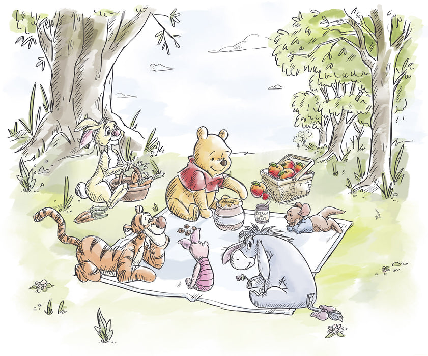 Komar NEU | Komar Vlies Fototapete - Disney Winnie the Pooh Nice for Picnics - Größe 300 x 250 cm