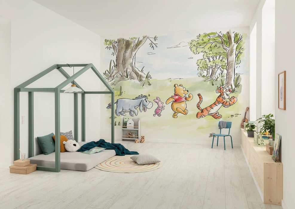 Vlies Fototapete | Disney Winnie the Pooh Walk Together | 300 x 250 cm