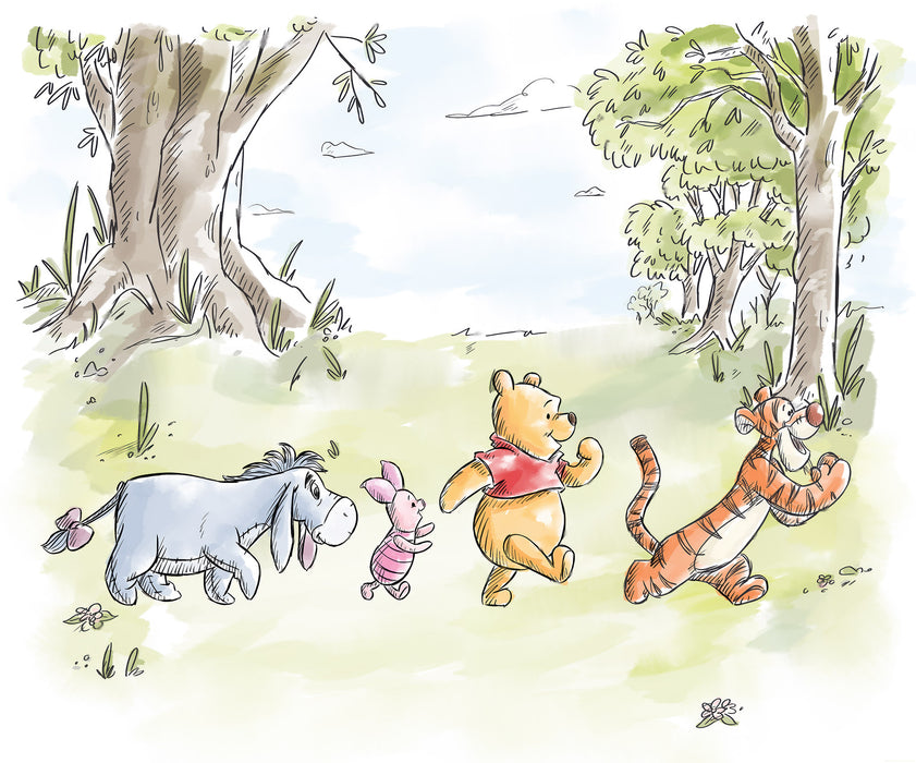 Vlies Fototapete | Disney Winnie the Pooh Walk Together | 300 x 250 cm