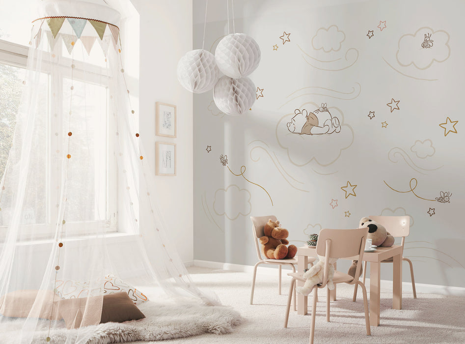 Komar NEU | Komar Vlies Fototapete - Disney Winnie the Pooh Sleepy Little Bear - Größe 300 x 250 cm