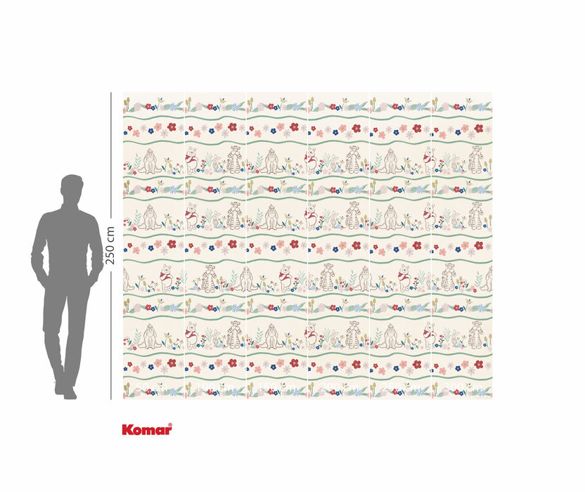 Komar NEU | Komar Vlies Fototapete - Disney Winnie the Pooh Friends in Garden - Größe 300 x 250 cm