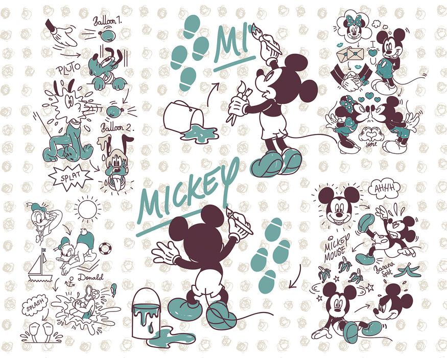 Digitaldruck Vlies Fototapete | Mickey and Friends | 350 x 280 cm