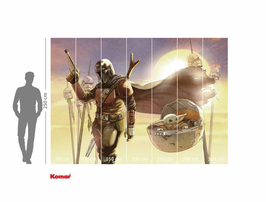Vlies Fototapete | Star Wars The Mandalorian and Grogu Mission | 350 x 250 cm