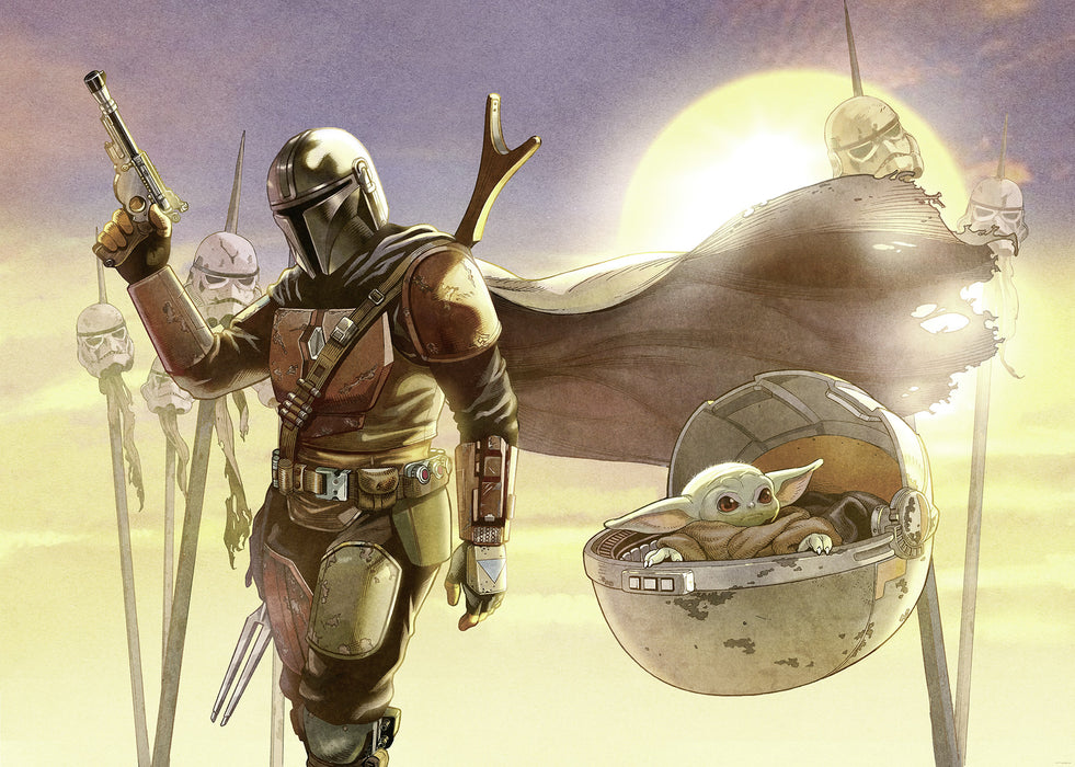 Vlies Fototapete | Star Wars The Mandalorian and Grogu Mission | 350 x 250 cm