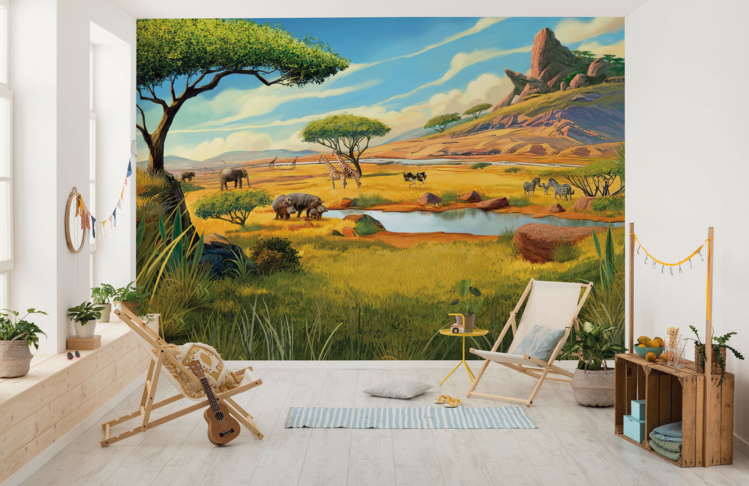 Komar NEU | Komar Vlies Fototapete - Disney The Lion King Savanna - Größe 350 x 250 cm
