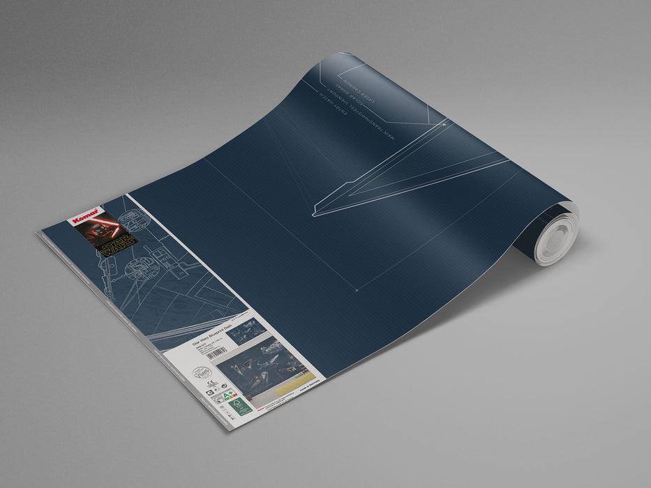 Digitaldruck Vlies Fototapete | Star Wars Blueprint Dark | 400 x 280 cm