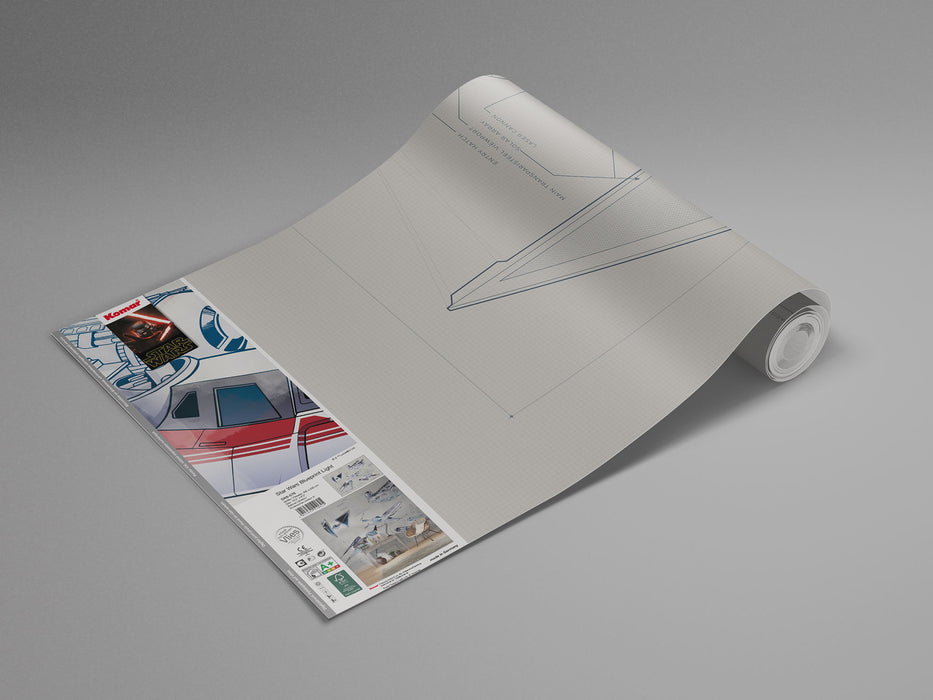 Digitaldruck Vlies Fototapete | Star Wars Blueprint Light | 400 x 280 cm