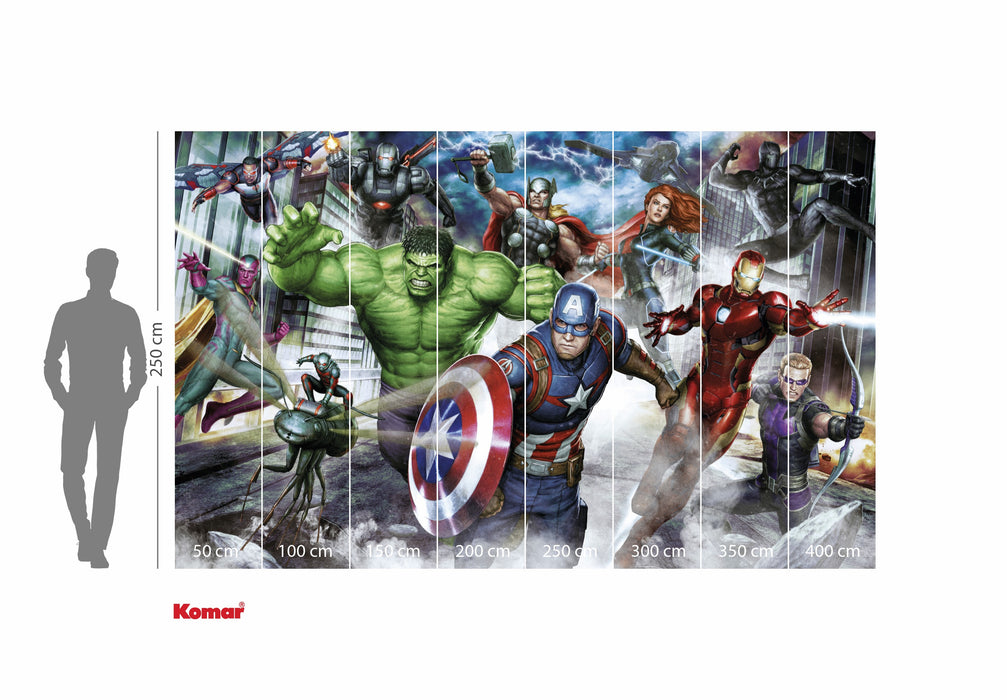 Komar NEU | Komar Vlies Fototapete - Marvel Avengers Assemble - Größe 400 x 250 cm