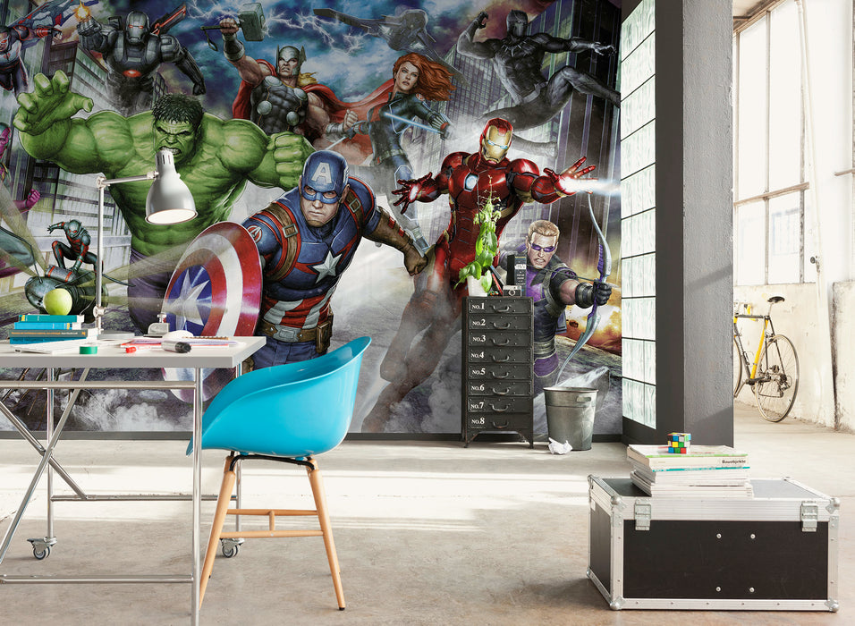 Komar NEU | Komar Vlies Fototapete - Marvel Avengers Assemble - Größe 400 x 250 cm