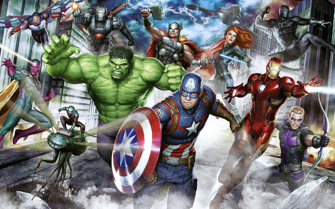 Komar NEU | Komar Vlies Fototapete - Marvel Avengers Assemble - Größe 400 x 250 cm