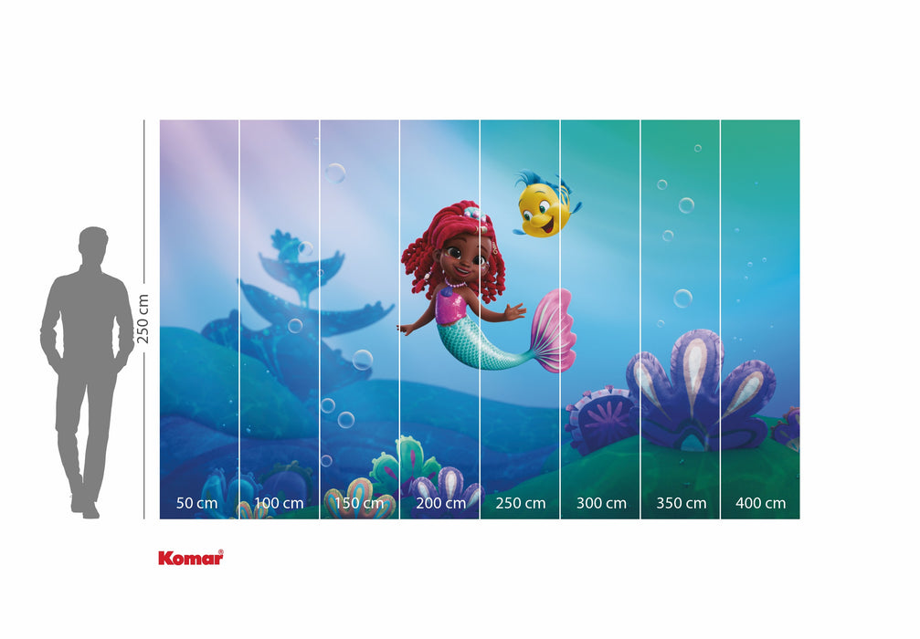 Komar NEU | Komar Vlies Fototapete - Disney Ariel  Junior Friends - Größe 400 x 250 cm