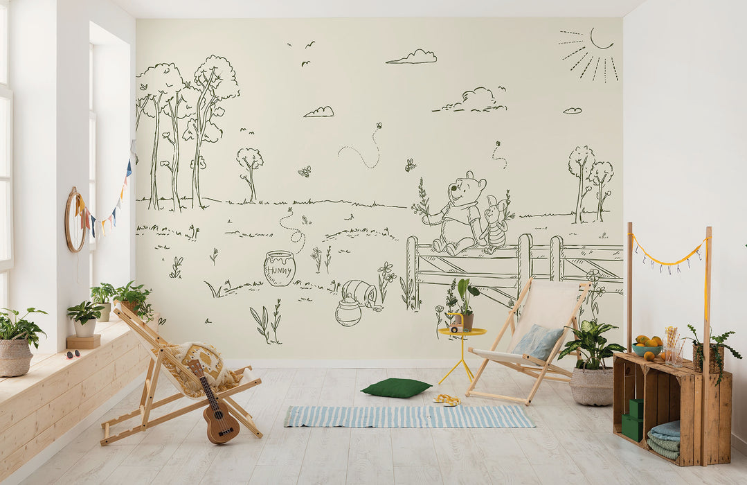 Vlies Fototapete | Disney Winnie the Pooh Bee at One with Nature | 400 x 250 cm