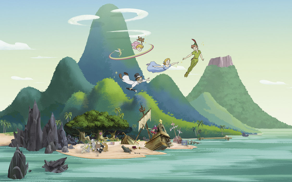 Komar NEU | Komar Vlies Fototapete - Disney Peter Pan And the Lost Boys - Größe 400 x 250 cm