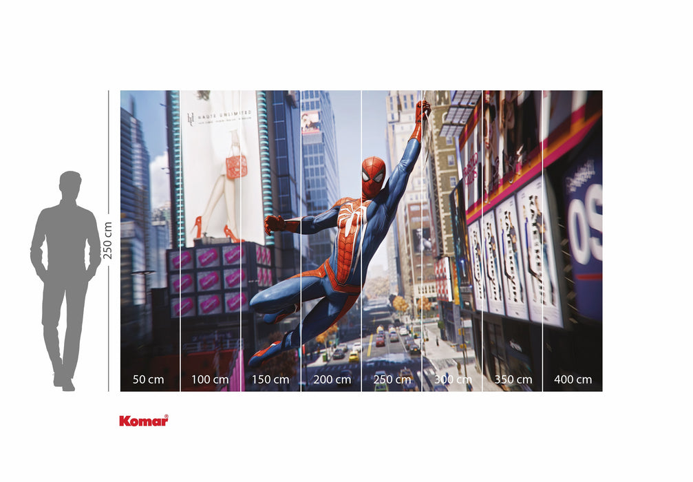 Komar NEU | Komar Vlies Fototapete - Marvel Spider-Man City Swing - Größe 400 x 250 cm