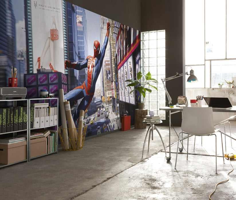 Komar NEU | Komar Vlies Fototapete - Marvel Spider-Man City Swing - Größe 400 x 250 cm