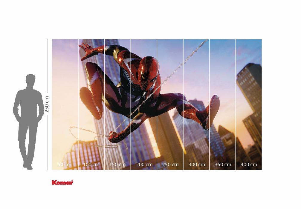 Komar NEU | Komar Vlies Fototapete - Marvel Spider-Man Huge Jump - Größe 400 x 250 cm