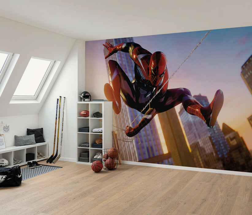 Vlies Fototapete | Marvel Spider | Man Huge Jump | 400 x 250 cm