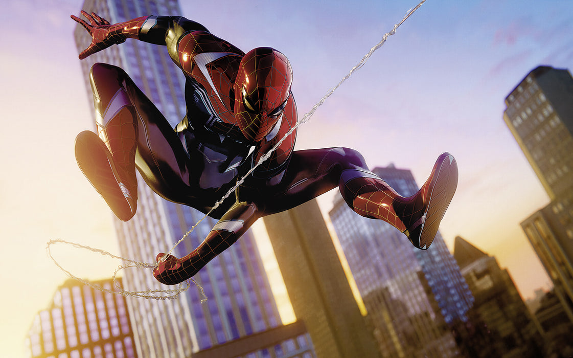 Vlies Fototapete | Marvel Spider | Man Huge Jump | 400 x 250 cm
