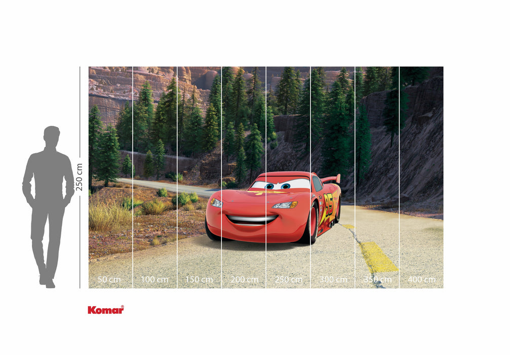Komar NEU | Komar Vlies Fototapete - Disney and Pixar Cars Every Road has a Story - Größe 400 x 250 cm