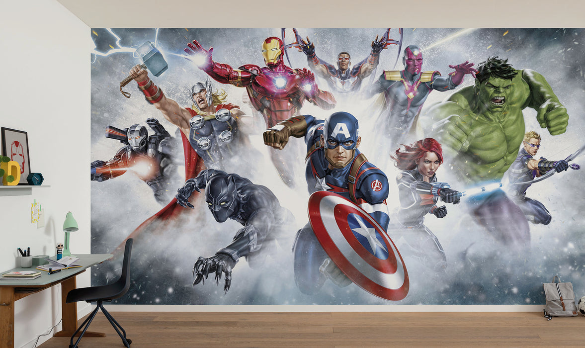 Komar NEU | Komar Vlies Fototapete - Marvel Avengers Strike - Größe 450 x 250 cm