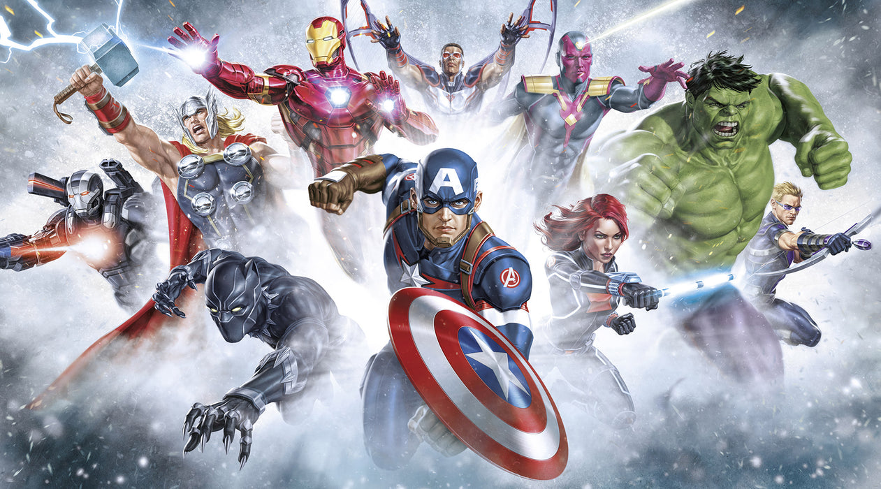 Komar NEU | Komar Vlies Fototapete - Marvel Avengers Strike - Größe 450 x 250 cm