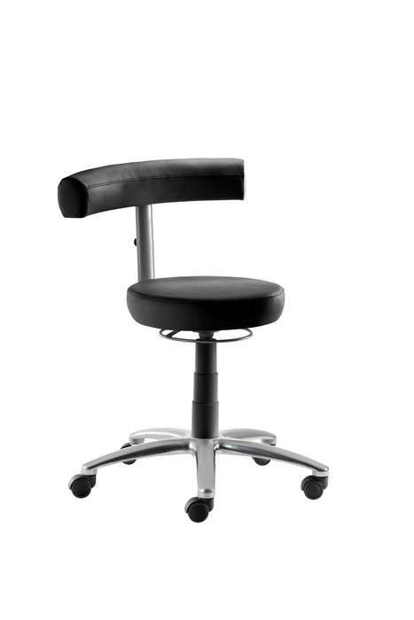 Funktionsdrehstuhl | 1280 | Schwarz | Gestell Schwarz/Aluminium poliert